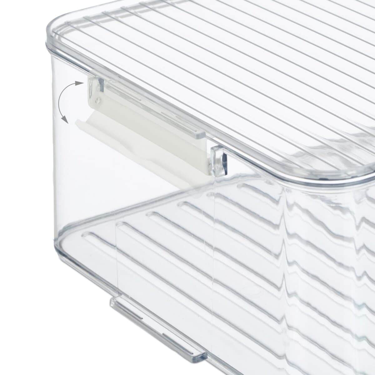 Set 4 cutii organizatoare pentru frigider, afisaj reglabil al datei, plastic, 10,5 x 21 x 33 cm - imagine 3