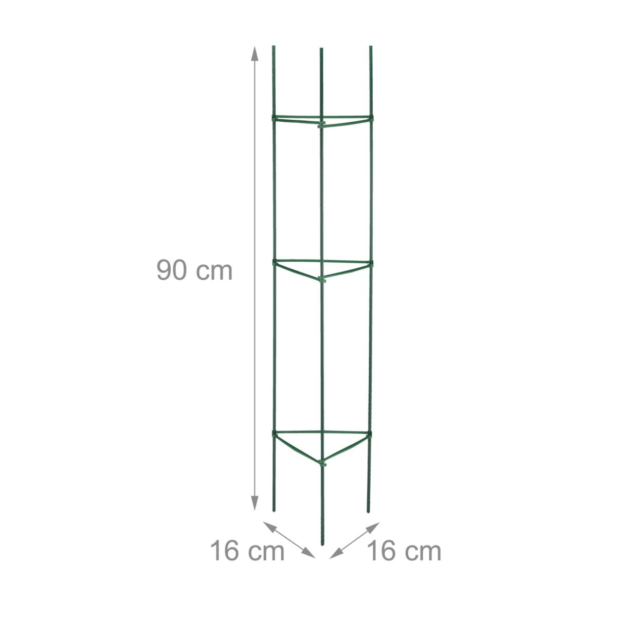 Set 4 spaliere pentru rosii, otel/plastic, Relaxdays, 90 x 16 x 16 cm, verde - imagine 2