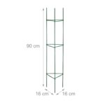 Set 4 spaliere pentru rosii, otel/plastic, Relaxdays, 90 x 16 x 16 cm, verde - imagine 2