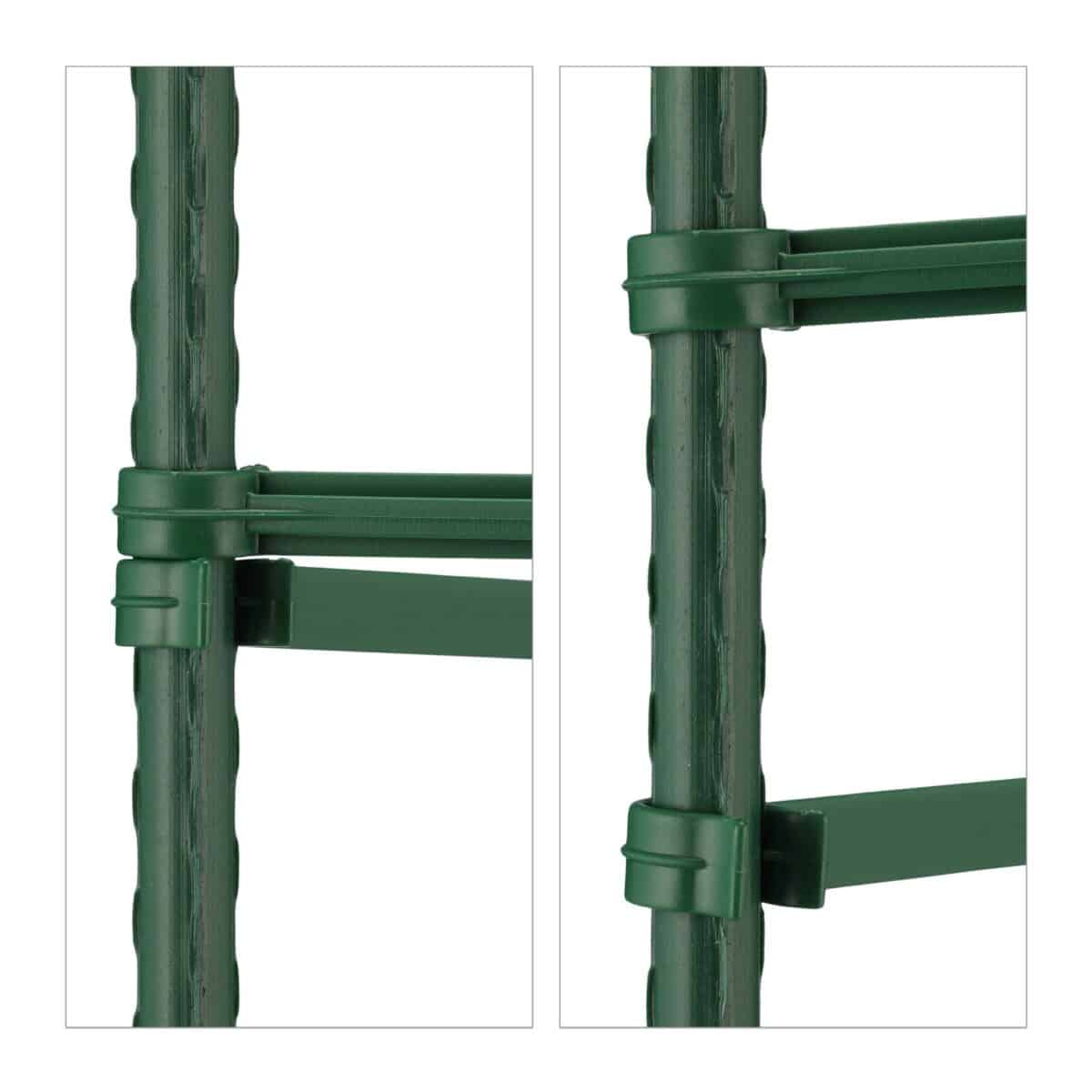 Set 4 spaliere pentru rosii, otel/plastic, Relaxdays, 90 x 16 x 16 cm, verde - imagine 6