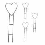 Set 4 arcade pentru flori cataratoare, pentru ghiveci, inima decorativa, negru, 48 cm