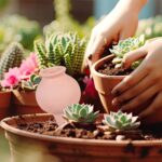 Set 4 conuri, de lut, pentru irigatii plante, 12 x 6 cm, natur - imagine 5