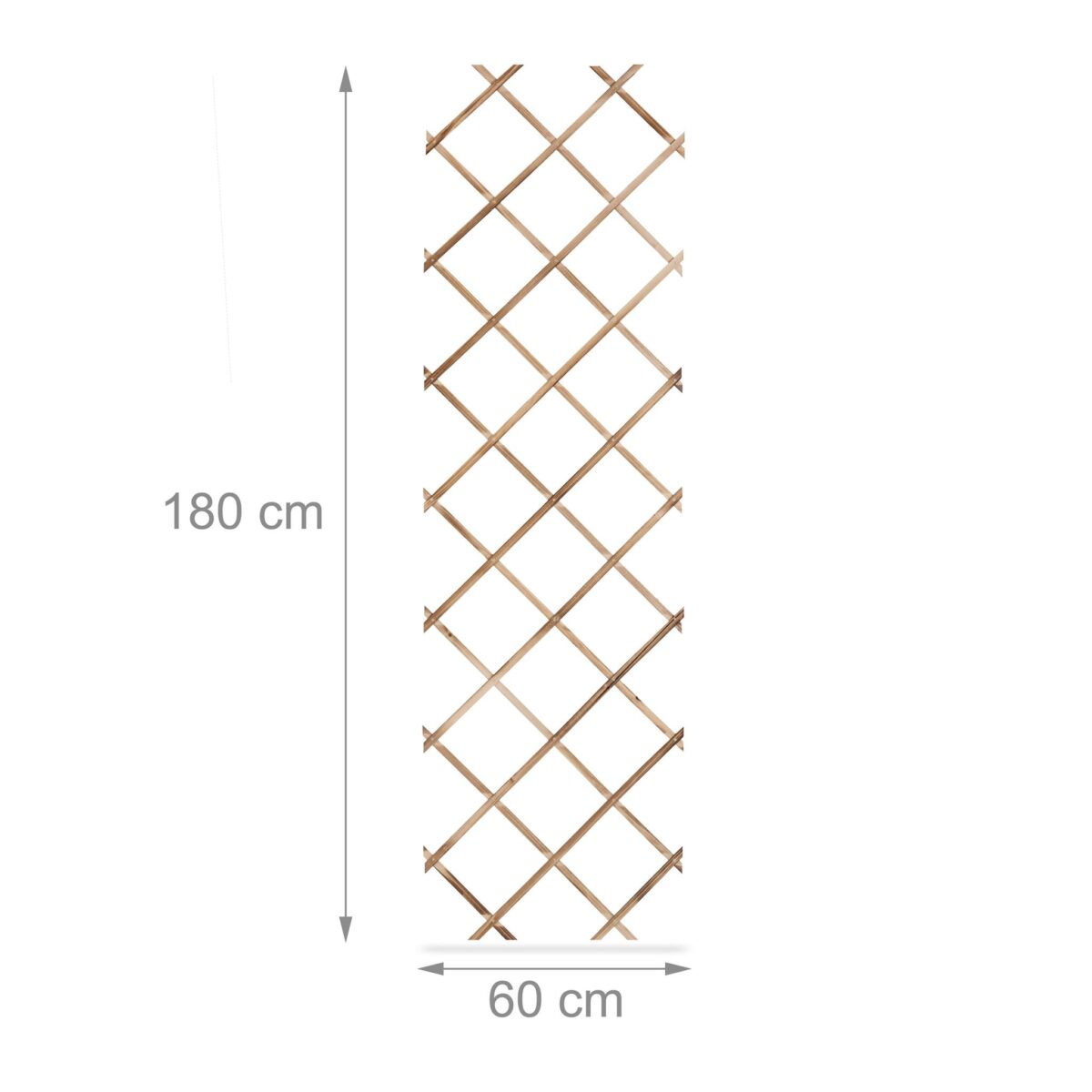 Set 3 spaliere extensibile pentru plante, Relaxdays, lemn, dimensiuni 180 x 60 x 1.5 cm, maro - imagine 2