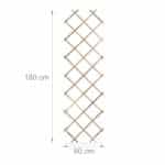 Set 3 spaliere extensibile pentru plante, Relaxdays, lemn, dimensiuni 180 x 60 x 1.5 cm, maro - imagine 2