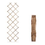 Set 3 spaliere extensibile pentru plante, Relaxdays, lemn, dimensiuni 180 x 60 x 1.5 cm, maro - imagine 6