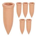 Set 6 conuri mari, de lut, pentru irigatii plante,  15 x 5,5 x 5 cm, natur