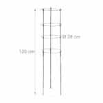 Set 5 spaliere pentru plante cataratoare si rosii, fier/plastic, Relaxdays, 120 x 28 cm, negru - imagine 2