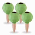 Set 4 conuri mari, de lut, pentru irigatii plante, 11 x 6 cm, verde