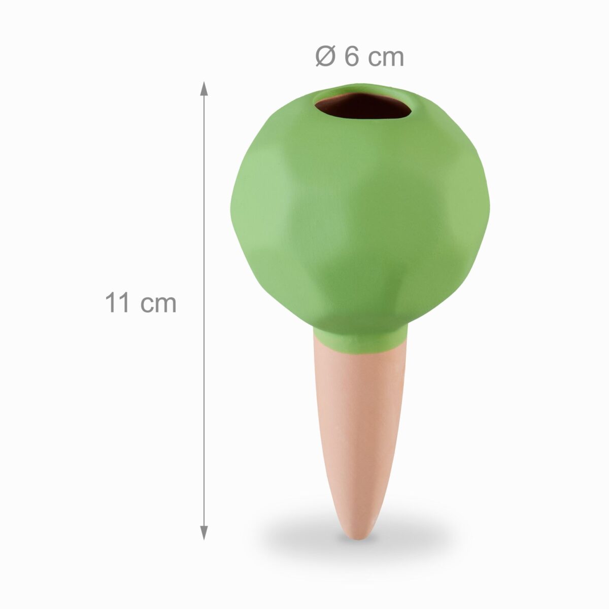 Set 4 conuri mari, de lut, pentru irigatii plante, 11 x 6 cm, verde - imagine 4