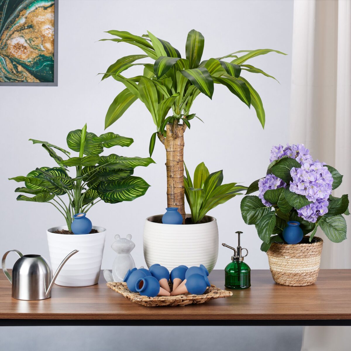 Set 6 conuri mari, de lut, pentru irigatii plante,  15 x 5,5 x 5 cm, natur - imagine 5