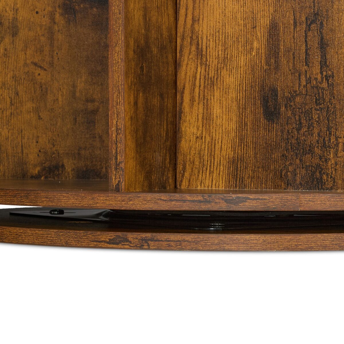 Bilbioteca rotativa, 4 rafturi, cu design modern, maro vintage, din lemn, 137 x 50 cm - imagine 7