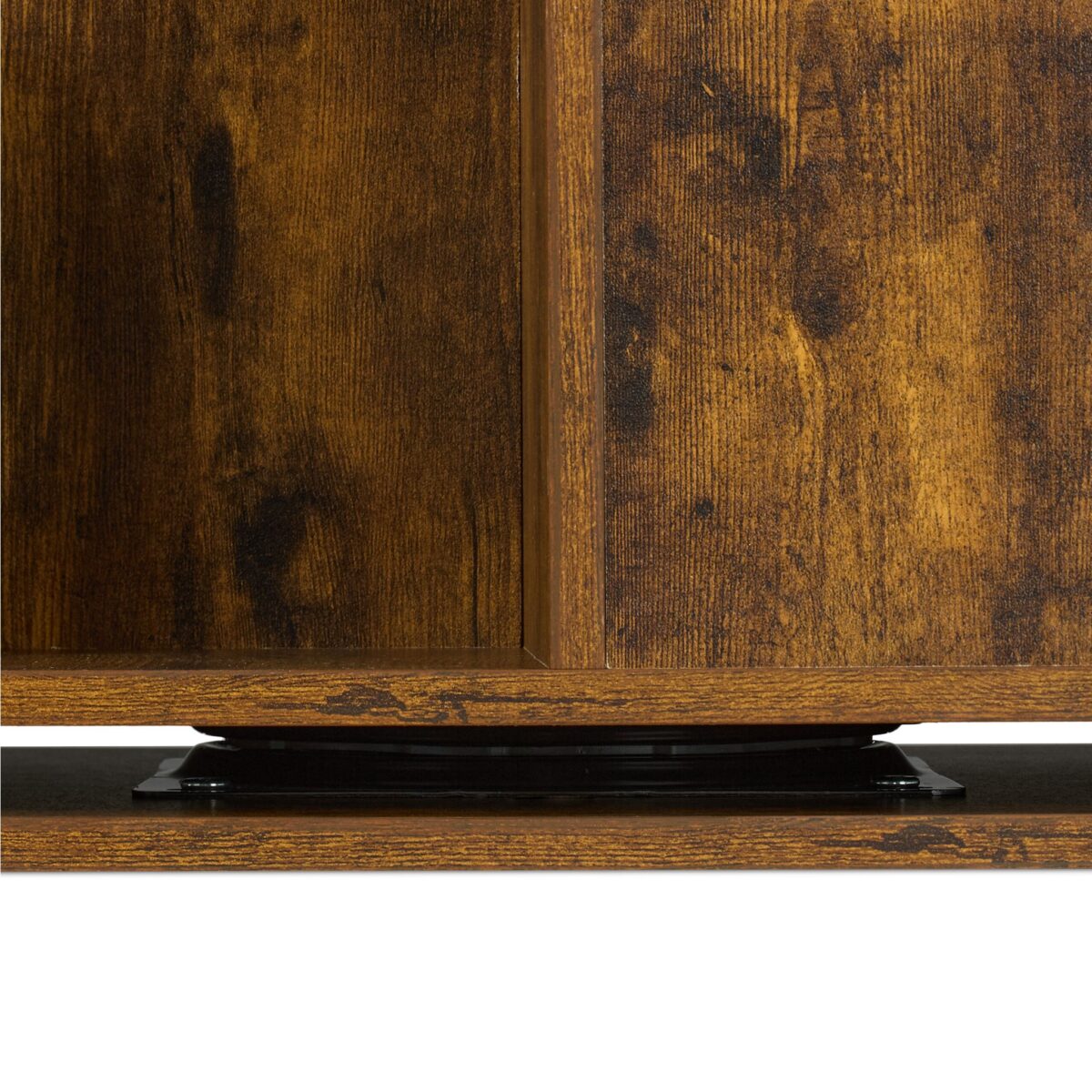 Bilbioteca rotativa, 4 rafturi, cu design modern, maro vintage, din lemn, 125,5 x 39 x 39 cm - imagine 7