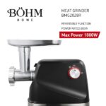 Masina electrica de tocat carne, 1800W, accesorii incluse, BÖHM - imagine 2