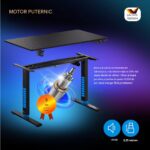 Birou gaming cu inaltime reglabila, display LCD, ghidaje pentru cablu, suporturi pentru pahare si casti,110x60x73-118cm, negru - imagine 4