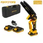 Fierastrau cu lant, 2 x acumulator de 2 Ah, incarcator, accesorii incluse, Rotor