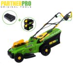 Masina de tuns iarba, 2 x acumulator 4Ah, incarcator dublu, cos colector 35 l, PartnerPro