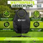 Leagan cu picior tip ou bej Tillvex, din poliratan, pliabil, husă pentru exterior, sustinere 150 kg - imagine 3