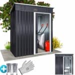 Magazie depozitare pentru gradina, Gardebruk®, usa glisanta, tabla de otel galvanizat, 185x165x90cm