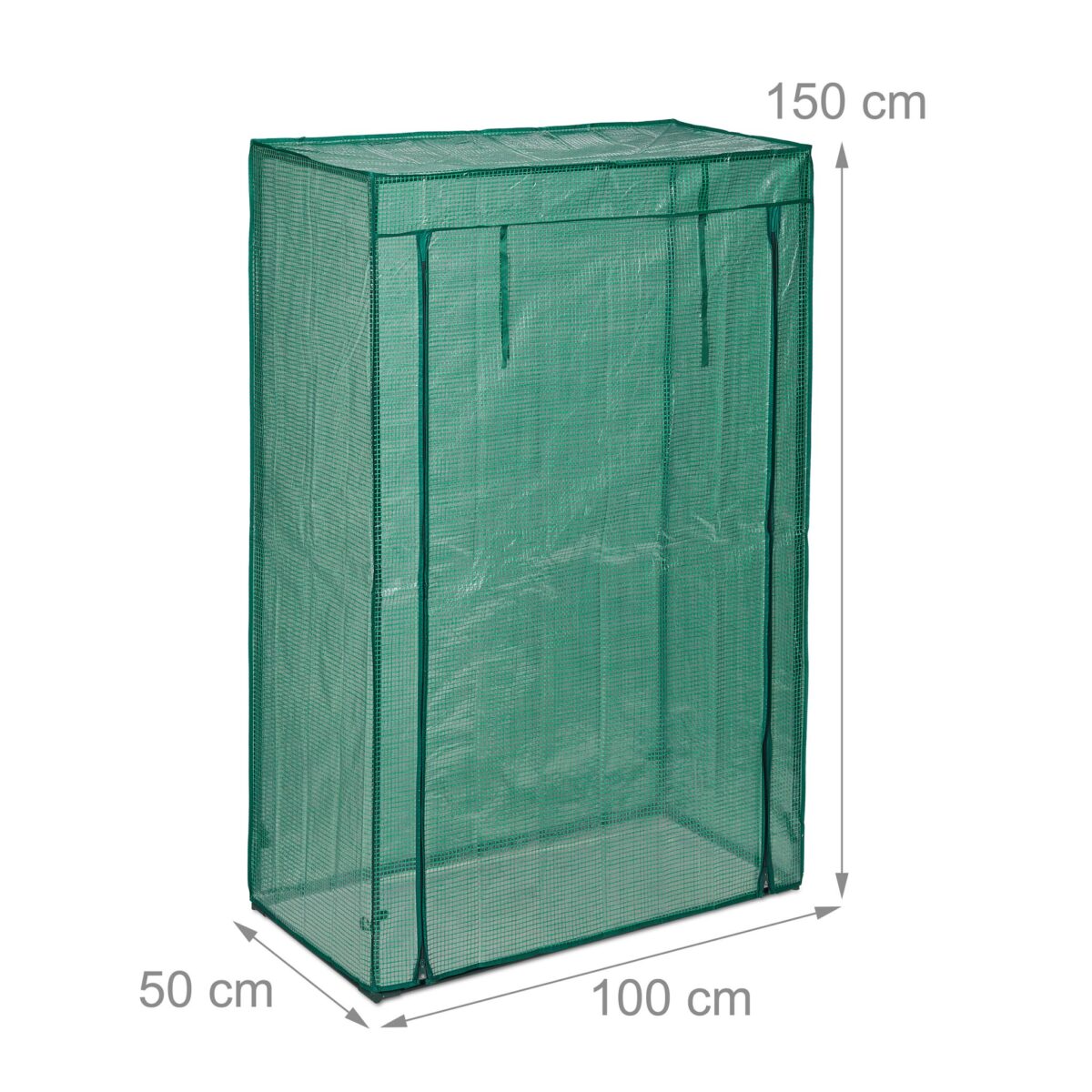 Sera de gradina, otel/plastic, verde, 150 x 100 x 50 cm - imagine 2