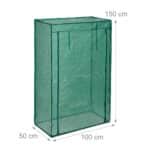 Sera de gradina, otel/plastic, verde, 150 x 100 x 50 cm - imagine 2