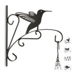 Suport ghivece suspendat, din fier, negru, 30 x 27,5 x 2 cm