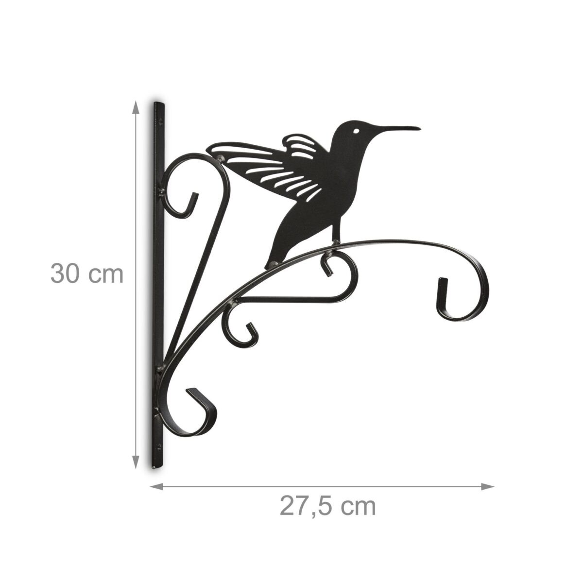 Suport ghivece suspendat, din fier, negru, 30 x 27,5 x 2 cm - imagine 4