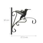 Suport ghivece suspendat, din fier, negru, 30 x 27,5 x 2 cm - imagine 4