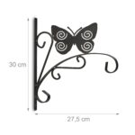 Suport ghivece suspendat, din fier, negru, 30 x 27,5 x 2 cm - imagine 4