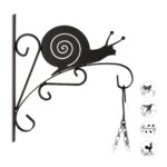 Suport ghivece suspendat, din fier, negru, 30 x 28 x 2 cm