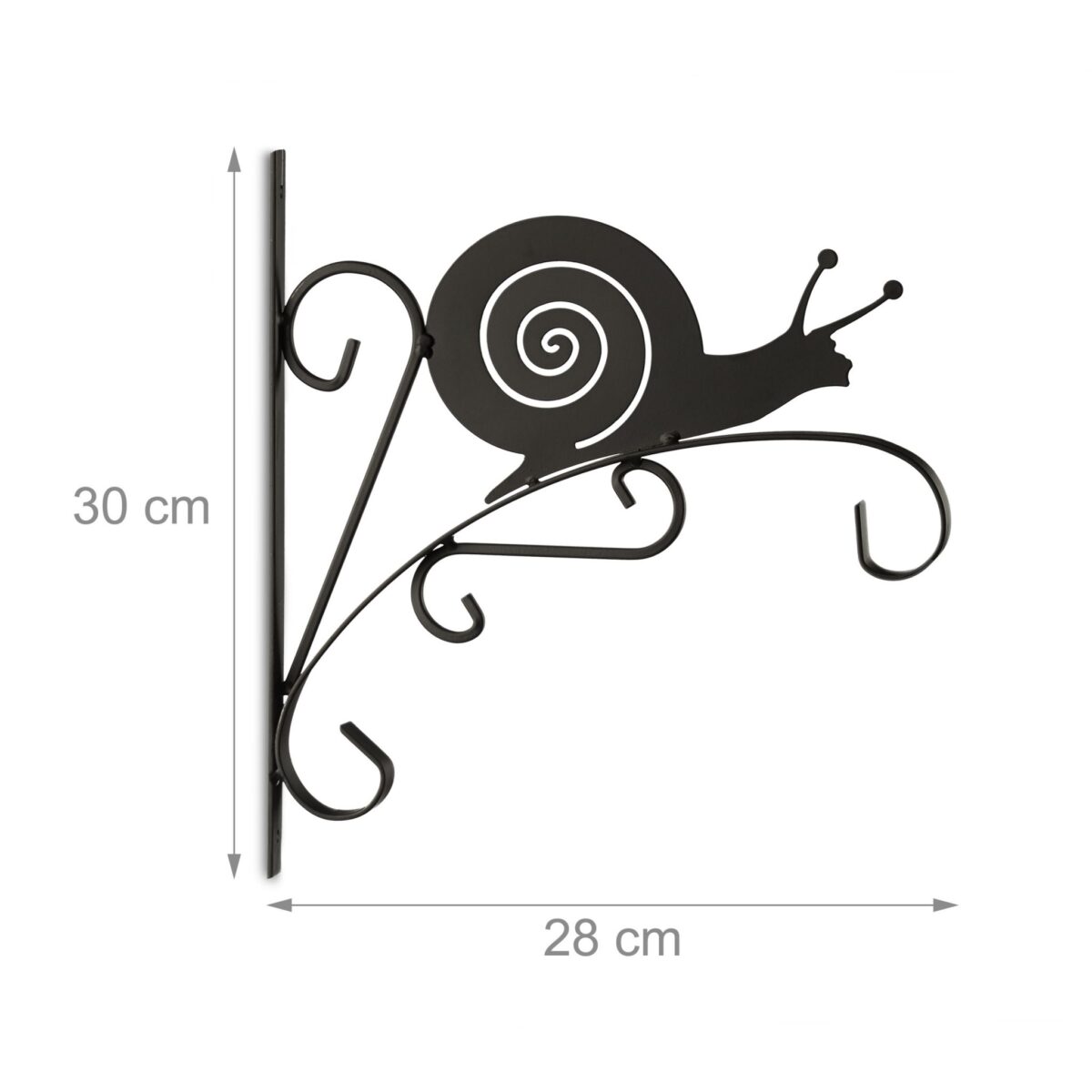 Suport ghivece suspendat, din fier, negru, 30 x 28 x 2 cm - imagine 4