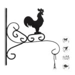 Suport ghivece suspendat, din fier, negru, 30 x 28 x 2 cm
