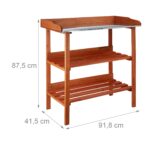 Masa pentru gradinarit, din lemn, maro, 87,5 x 91,8 x 41,5 cm - imagine 6