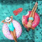 Saltea gonflabila pentru piscina, Relaxdays, dimensiuni 7 x 30 x 64 cm, rosu - imagine 6