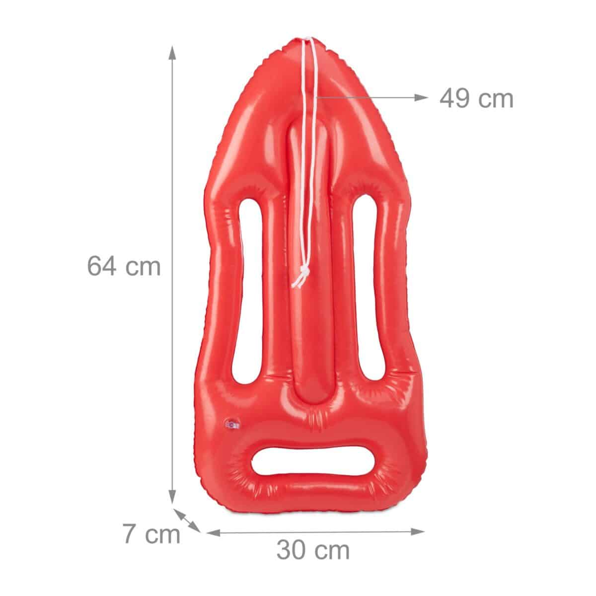 Saltea gonflabila pentru piscina, Relaxdays, dimensiuni 7 x 30 x 64 cm, rosu - imagine 2