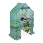 Sera de gradina, 2 rafturi, 195 x 138 x 72 cm, verde