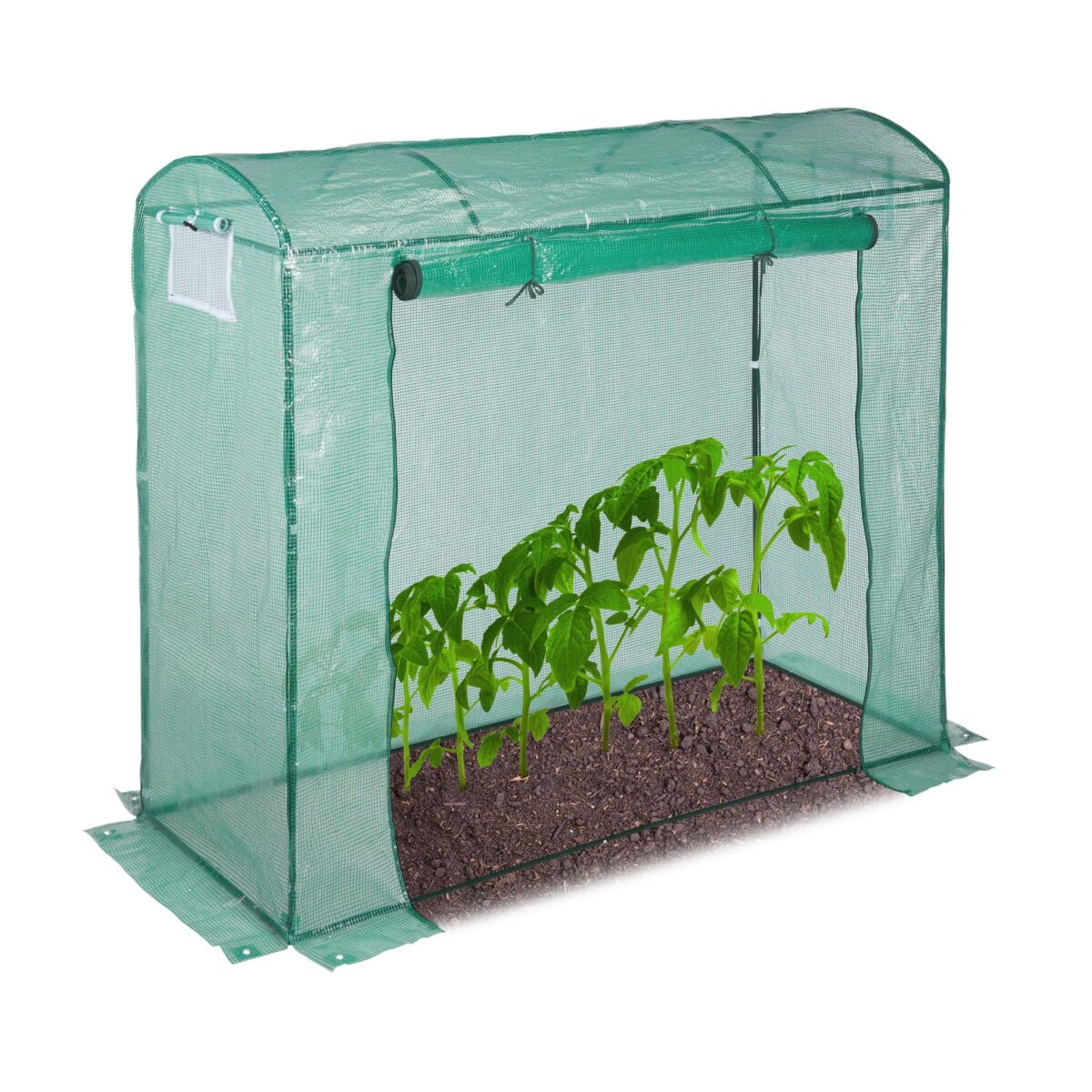 Sera de gradina, otel/plastic, verde, 197 x 197 x 77 cm - imagine 3