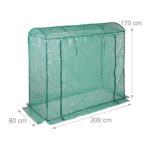 Sera de gradina, otel/plastic, verde, 197 x 197 x 77 cm - imagine 5