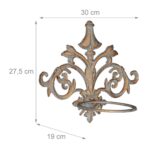 Suport suspendat pentru ghivece, din fonta,  27,5 x 30 x 19 cm, gri/gold - imagine 6