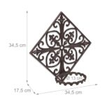 Suport suspendat pentru ghivece, din fonta, 34,5 x 34,5 x 17,5 cm, maro inchis - imagine 6