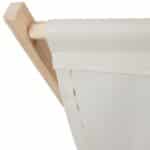 Sezlong pliabil, 3 niveluri, lemn si material textil, capacitate 120kg, 96x69x101 cm, alb - imagine 9