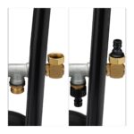 Carucior pentru furtun de gradina, metal, negru - imagine 4