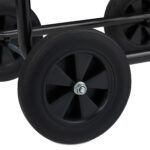 Carucior pentru furtun de gradina, metal, negru - imagine 3