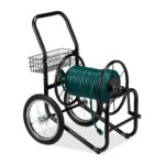 Carucior pentru furtun de gradina, XL, metal, negru - imagine 7