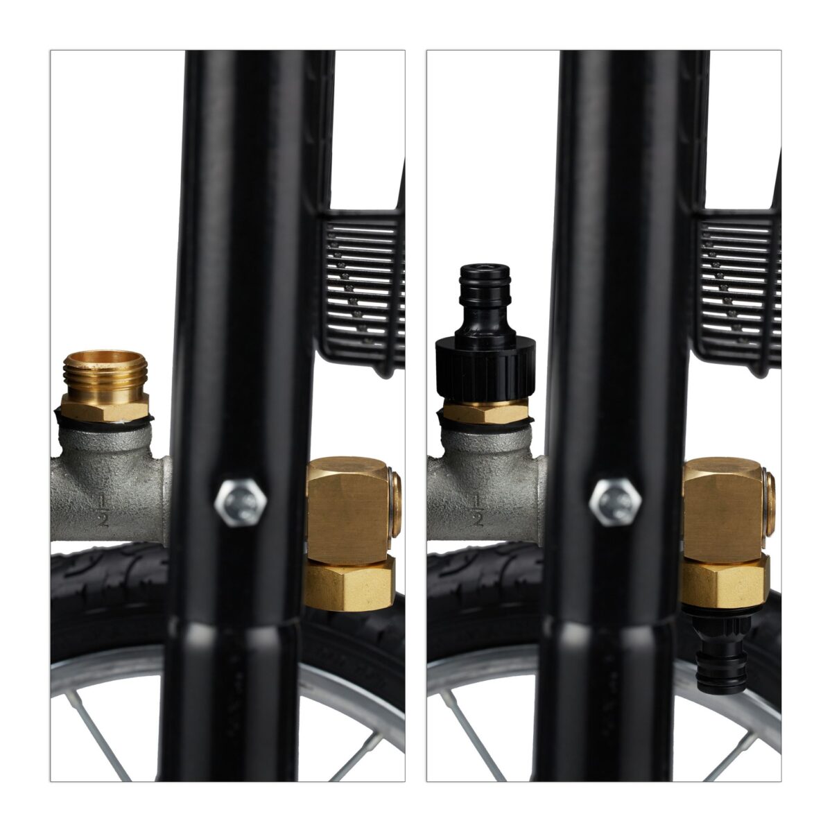 Carucior pentru furtun de gradina, XL, metal, negru - imagine 4