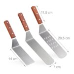 Set 3 spatule profesionale pentru gratar sau tigai, Relaxdays - imagine 2
