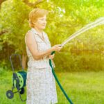 Carucior pentru furtun de gradina, otel/plastic, verde - imagine 2
