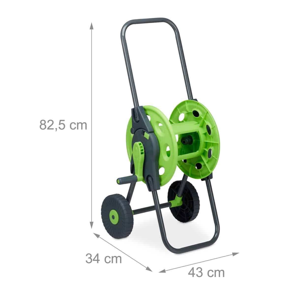 Carucior pentru furtun de gradina, otel/plastic, verde - imagine 3