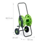 Carucior pentru furtun de gradina, otel/plastic, verde - imagine 3