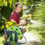 Carucior pentru furtun de gradina, otel/plastic, verde - imagine 9