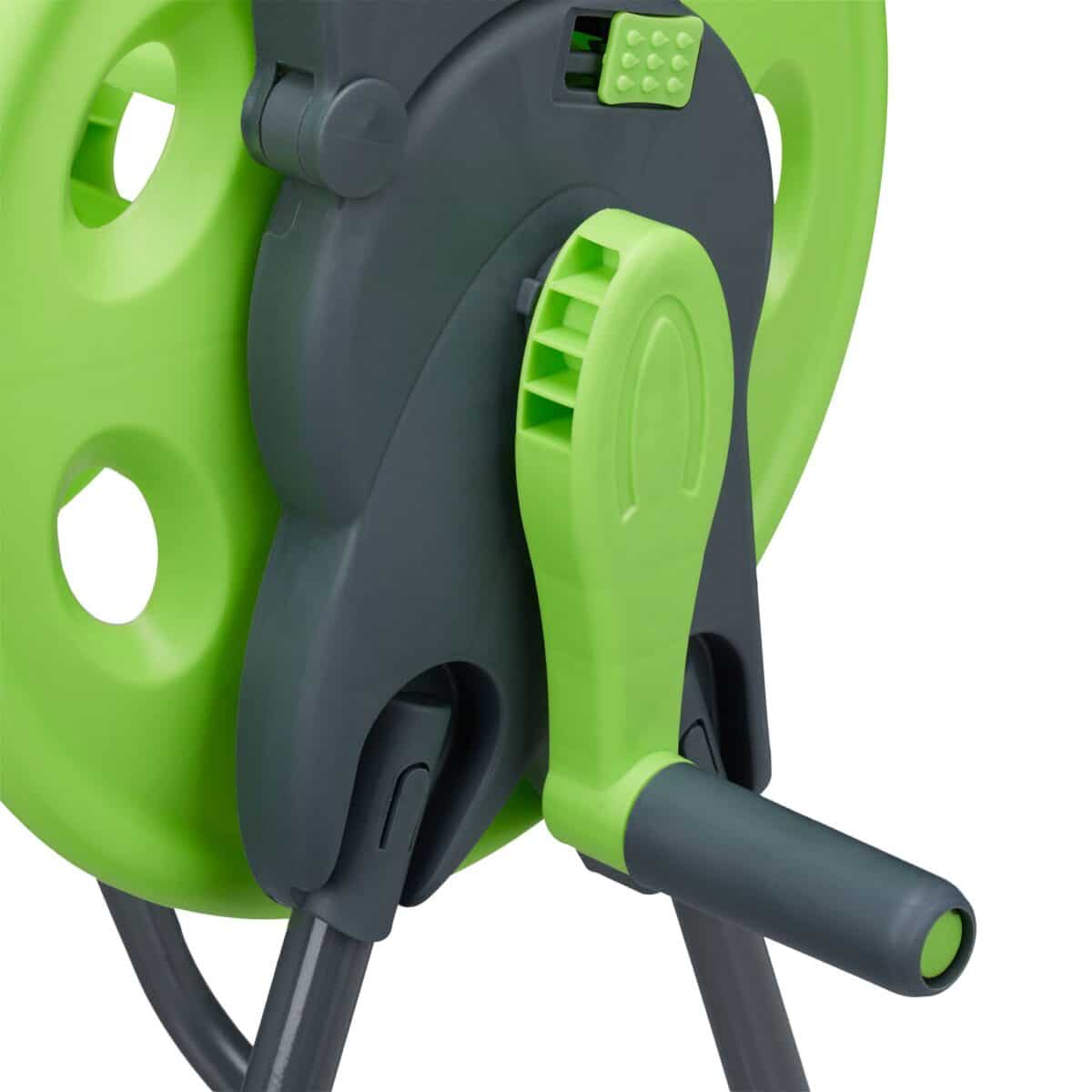 Carucior pentru furtun de gradina, otel/plastic, verde - imagine 7